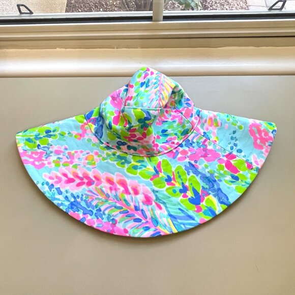 New Lilly Pulitzer Catch The Wave Multi Hat Beach Sun NWT main image 6